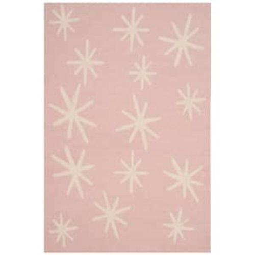 Kids Pink/Ivory 5 ft. x 7 ft. Geometric Stars Area Rug
