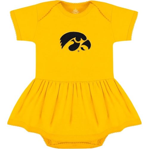 College Baby NCAA Picot Bodysuit Dress Short Sleeve, for Girls, (0-24 Mos)