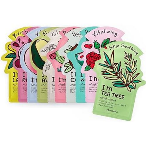 TONYMOLY I’m Real Sheet Mask Gift Set, Korean Skincare Face Masks for Hydrating & Soothing Skin, Birthday & Valentine’s Day Gifts for Women