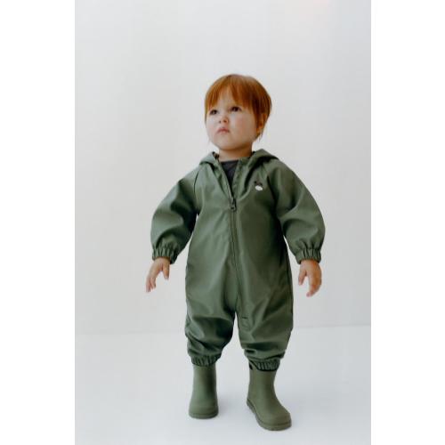 WATER RESISTANT RUBBERIZED ROMPER - Green | ZARA United States