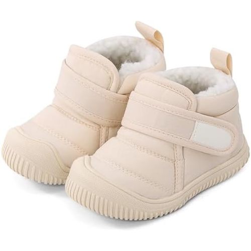 MK MATT KEELY Baby Winter Warm Shoes for Infant Boys Girls Toddler Plush Lining Snow Boots Soft Sole Non-Slip Walking Shoes Outdoor Faux Fur Booties