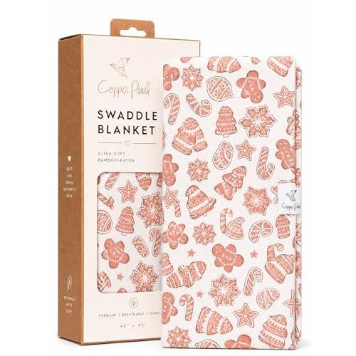 Copper Pearl Swaddle Blankets for Newborns | Soft Stretchy Receiving Blankets for Boys and Girls | Large 46 x 46 Inch Baby Blankets | Lightweight and Breathable Swaddles | Gingerbread
