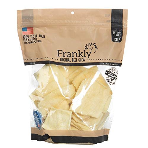 Frankly Natural Beef Chips For Dogs | Premium Rawhide Beef Chips | Long-Lasting Dog Chews For Small, Medium & Large Dogs | Non-GMO, Grain-Free All-Natural Beef Chips For Dogs | Made In USA