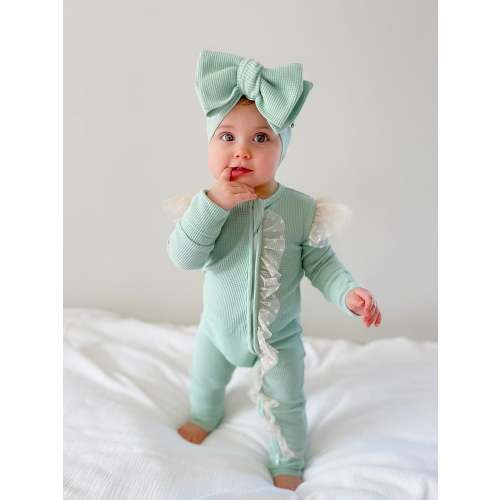 Baby Jumpsuit - You Are Mine Zip One Piece - Mint Green – Before & Ever