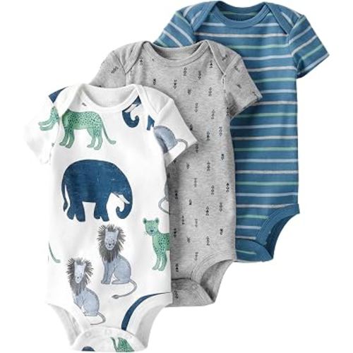 little planet by carter's Unisex Baby 3-pack Short Sleeve Bodysuits Made With Organic Cotton