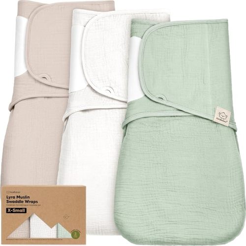 KeaBabies Muslin Baby Swaddles for Newborns, 3pk,100% Cotton (Sage, XS)