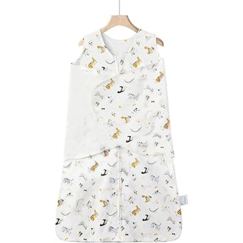 Swaddle-Blanket Baby Girl & Boy Swaddles Newborn Infant Transition 100% Cotton Wrap Blankets, 3-Way Adjustable Wearable Blanket, TOG 1.0 (Dinosaur, Small, 0-3 Month)