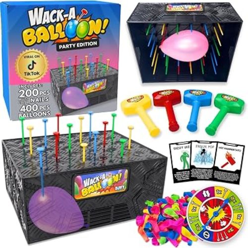 Wack A Balloon Party Edition Pop Game for Kids and Adults, Interactive Balloon Popping Party Gift for Game Night, Family Fun and Classrooms, Ages 4+