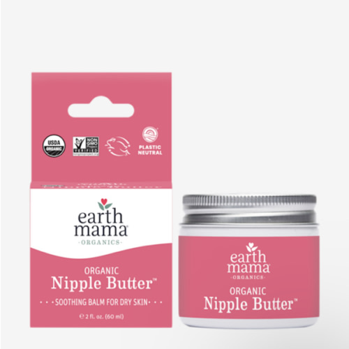 Earth Mama Organic Nipple Butter™ | Nipple Cream Safe for Breastfeeding | Postpartum Essentials for Nursing | Non Lanolin Nipple Cream, 2-Fluid Ounce