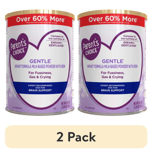 (2 pack) Parent's Choice Gentle Infant Formula Powder with Iron; for Fussiness, Gas and Crying, 32.8 oz Canister