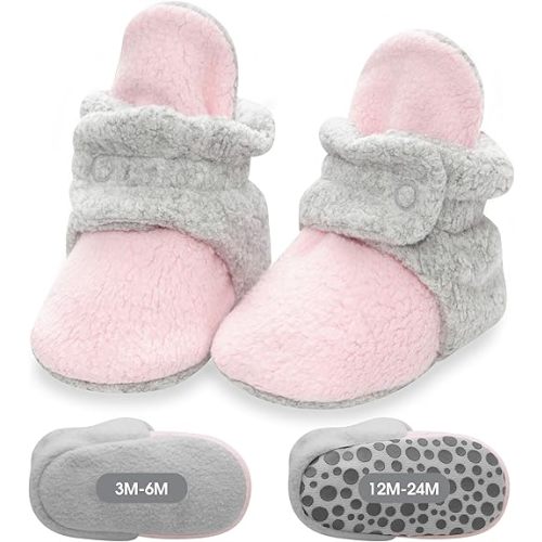 Zutano unisex-baby Cozie Fleece Baby Booties With Grippers