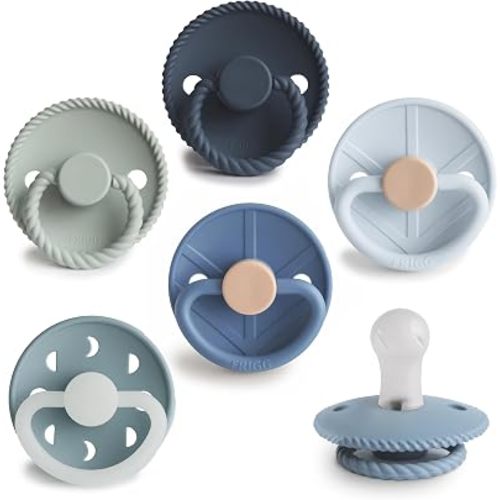 FRIGG SilkySoft Silicone Baby Pacifier 6-Pack Endless Sea | Made in Denmark | BPA-Free (0-6 Months)