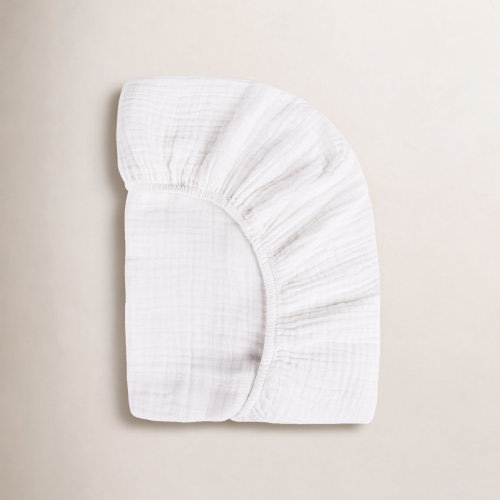 babyletto Plain White Muslin Fitted Sheet & Reviews | Birch Lane