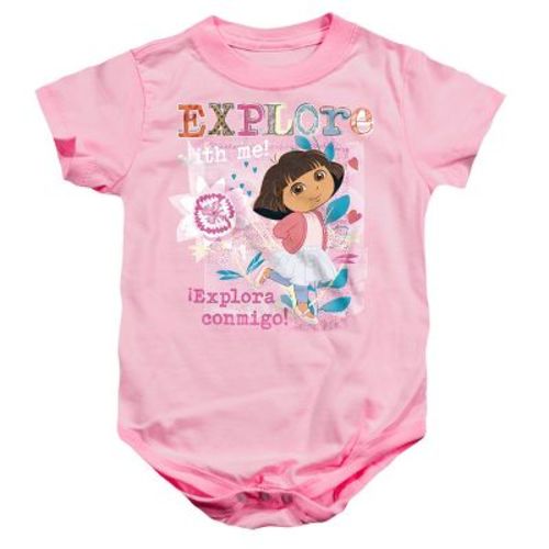 Baby Dora The Explorer Explore With Me! Textured Design Infant Bodysuit Pink 24 Months