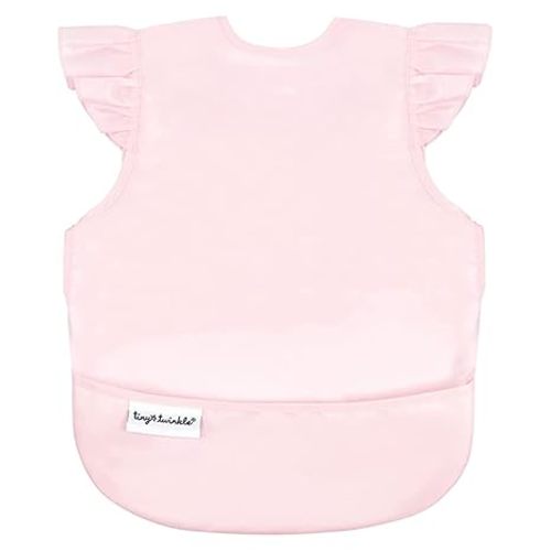 Tiny Twinkle Mess Proof Baby Bib for Girls | Waterproof Toddler Bib for Eating | Baby Apron for Feeding | Machine Washable | Perfect Shower Gift (Rose, 6–24M)