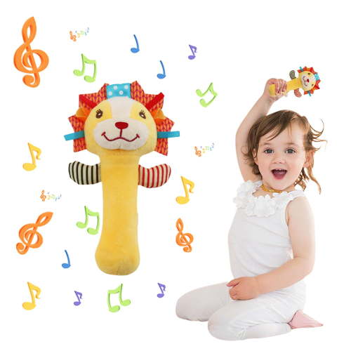 Tarmeek Baby Soft Rattles Shaker Teething for 0-6 Months Newborn,Infant Developmental Hand Grip Baby Cute Stuffed Animal Doll for 6-12 Months Toddlers,Birthday Gifts for Kids
