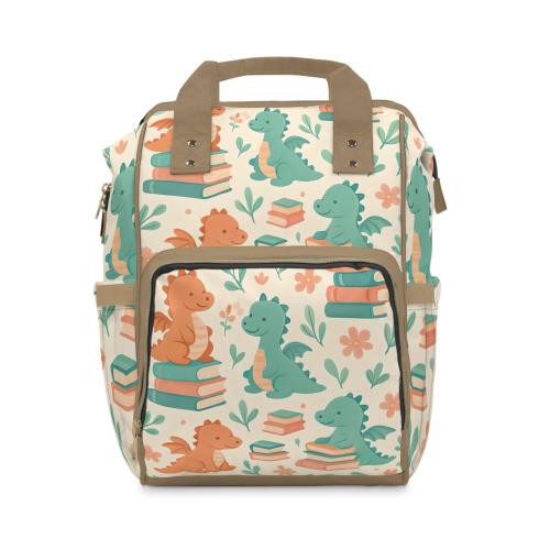 Pastel Dragon Diaper Backpack: Kawaii Bookish Baby Bag