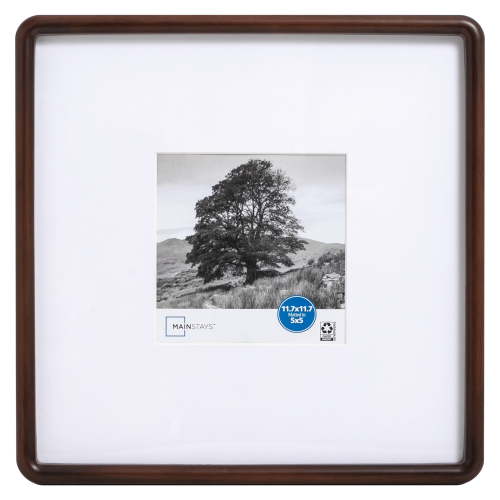 Mainstays – 5x5 Picture Frame – Brown Plastic Rounded Corners Matted Gallery Wall Photo Frame
