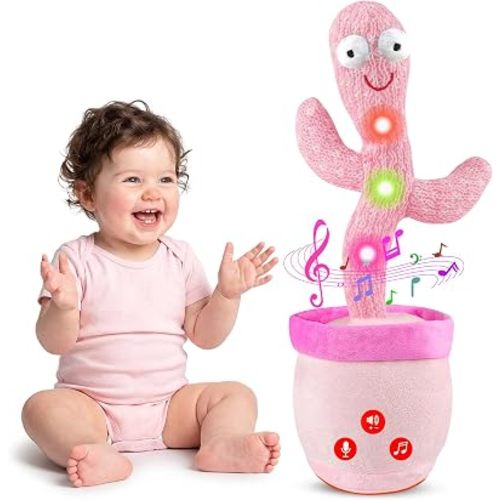 Dancing Talking Cactus Baby Toy Singing Mimicking Recording Repeats What You Say, Fun Toddler Toy for Girls, Ideal Gift for Easter Valentine's Day Christmas Birthday