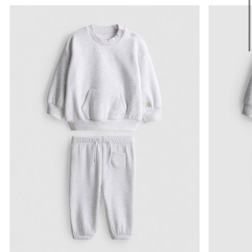 Baby Boys;Girls;Unisex Gray Heather 0-18mths | Sweatshirt and Cuffed Joggers Newborn Set | Primark