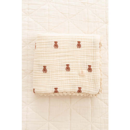 layered gauze blanket - teddy