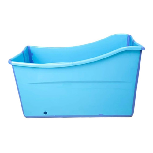 W WEYLAN TEC Large Foldable Bath Tub Bathtub for Toddler Children Twins Petite Adult Blue