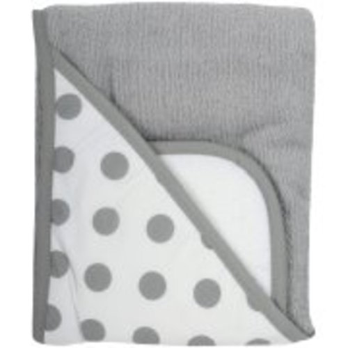 TL Care Cotton Terry Hooded Towel Set, Grey Dot
