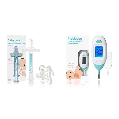 Frida Baby Medi Frida The Accu-Dose Pacifier Baby Medicine Dispenser & Quick-Read Digital Rectal Thermometer