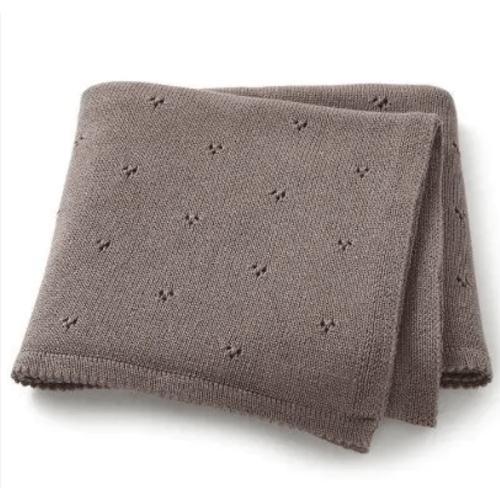 Cotton Knit Swiss Dot Baby Blanket