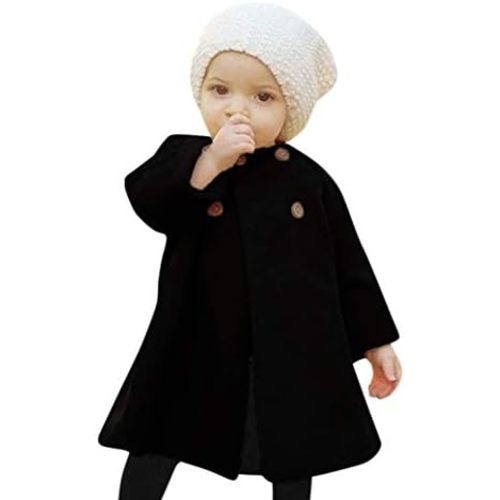 XFGLCK Toddler Baby Girls Coats Cloak Button Jacket Outerwear Fall Winter Clothes