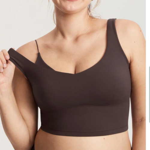 MOMANDA Women's Natrelax® Nursing Crop Tank Top - V Neck