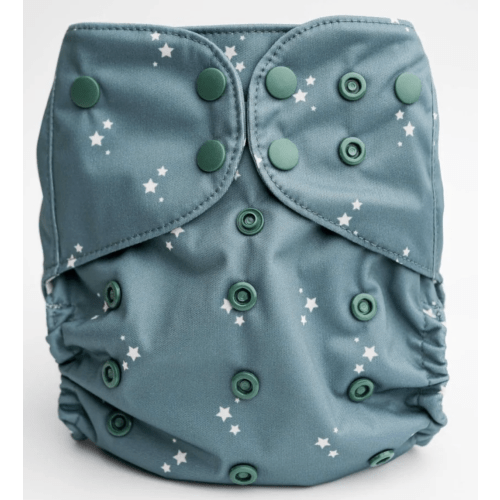 Starry Eyed Luxe Pocket Cloth Diaper with Dual Inner Gussets and Athletic Wicking Jersey