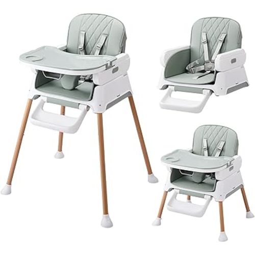 JOYMOR 5 in 1 High Chair for Babies and Toddlers, Convertible Baby Highchair, Booster & Toddler Chair, Lightweight, Foldable and Portable for Travel