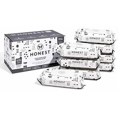 The Honest Company Baby Wipes, Pattern Play | Over 99% Water | Pure & Gentle | plant-based | Fragrance Free | Extra Thick & Durable Wet Wipes | 576Count