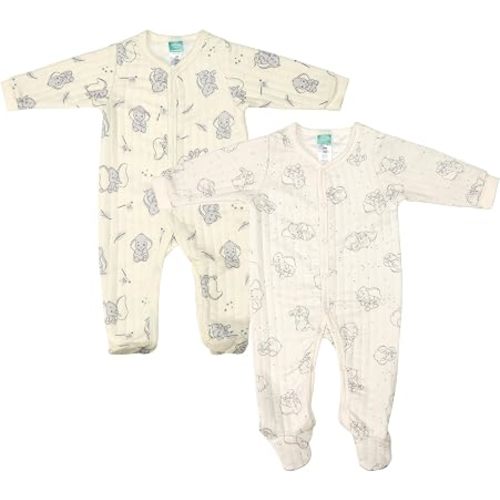 Magic Threadz Disney Clothes Baby Boys 2-Pack Quilted Footed Coveralls Mickey Mouse, Winnie the Pooh and Dumbo (0/3M-6/9M)