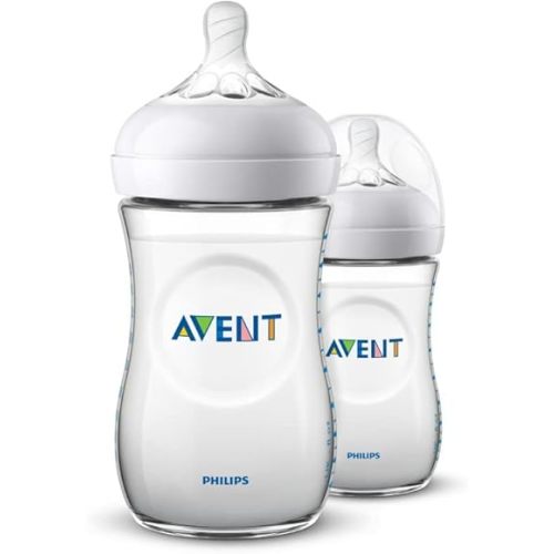 Philips AVENT Natural Baby Bottle, Clear, 9oz, 2pk, SCF013/27