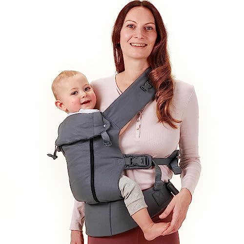 Beco 8 Baby Carrier Newborn to Toddler, Cool Mesh, 7-45 lbs, Dark Gray | Breathable Hybrid with front, hip & Backpack-Style Carry, stays airy in summer heat, Hip-Healthy from day one.