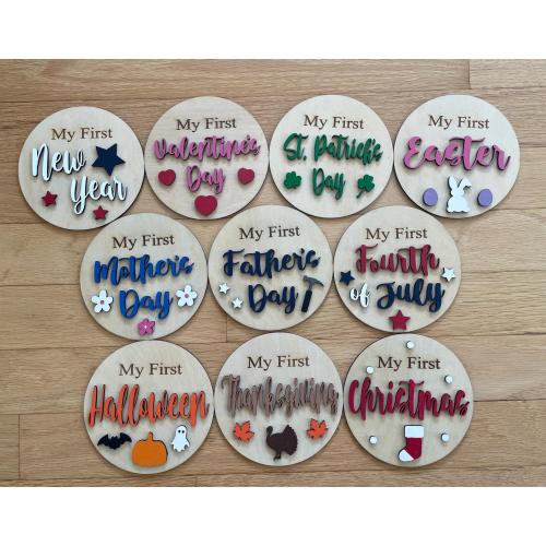 Baby's First Holiday Milestone 3D Photo Props, Treasured Keepsake Photo Memories
