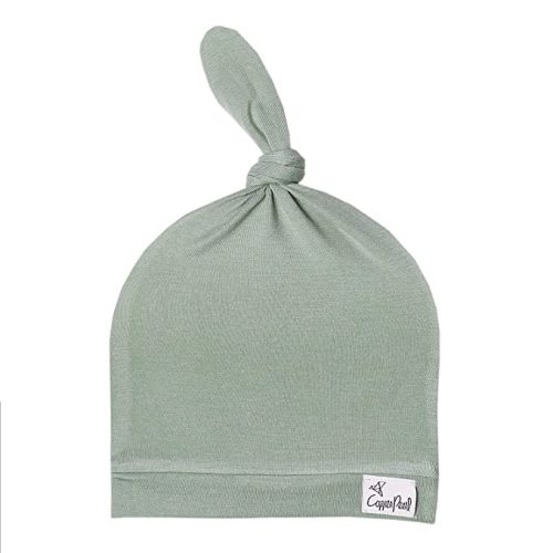 Copper Pearl Baby Beanie Hat Top Knot Stretchy Soft Briar