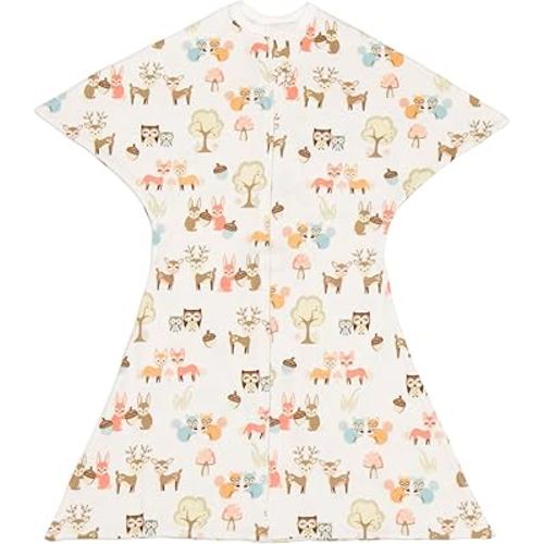 SleepingBaby Zipadee-Zip Transition Swaddle - Cozy Baby Swaddle Blanket with Zipper Convenience - Roomy Wearable Blanket for Easy Diaper Changes - Woodlands, X-Small (3-6 Month)