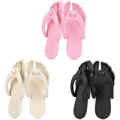 Rosoz Flip Flops for Women Men Foldable Travel Slippers Lightweight Shower Shoes Non-Slip Quick-Dry Bathroom Camp Beach Sandals