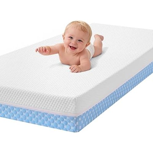 Crib Mattress Dual Sided Memory Foam Baby Toddler Bed Mattress, 52" x 27.6" x 5.5" Soft Breathable Mattresses