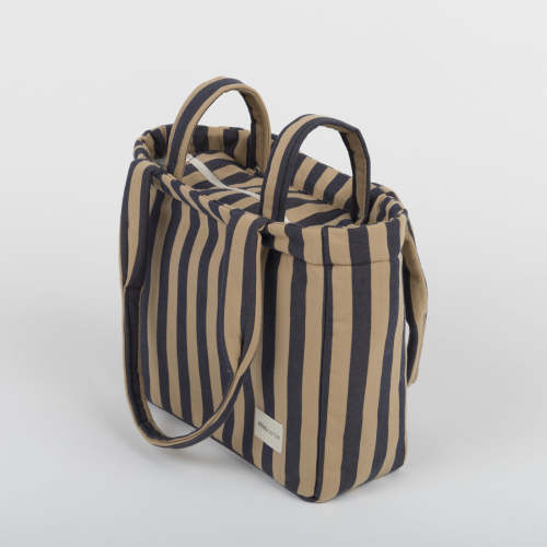 Handle Bag Navy + Caramel · Minicoton