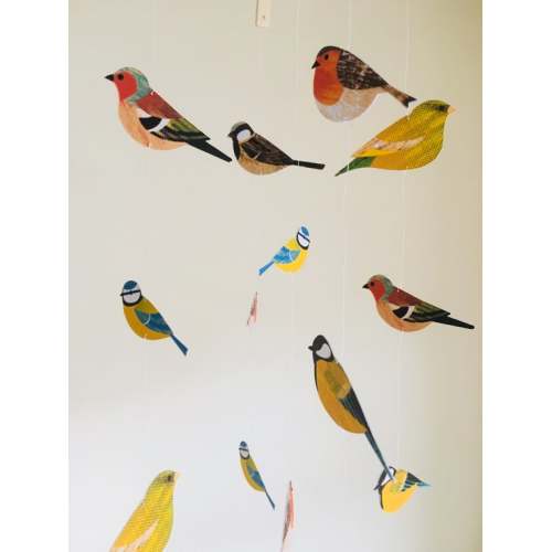 British Bird wooden top hanging baby mobile