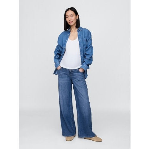 Maternity True Waistband Full Panel UltraSoft Baggy Jeans