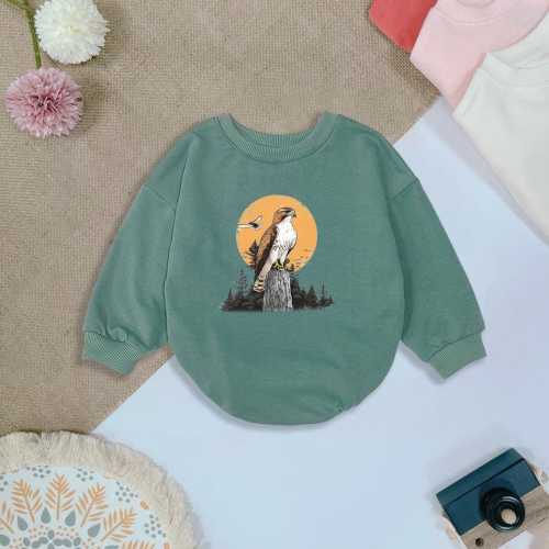 Retro Bird Baby Romper: Bird Watching Bodysuit, Animal Clothes