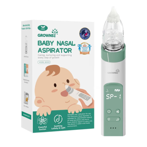 GROWNSY Nasal Aspirator for Baby, Electric Baby Nose Sucker with Larger Suction Chamber and More Powerful Suction, Automatic Nose Cleaner with Music and Light Soothing Function