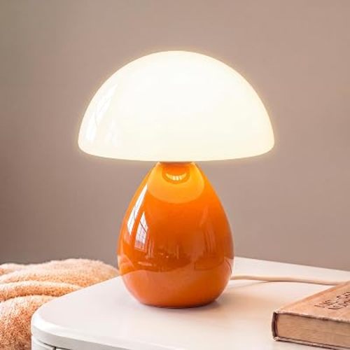 Dawnwake Mushroom Lamp Table Lamp for Bedroom-Small Desk Table Lamps,Orange