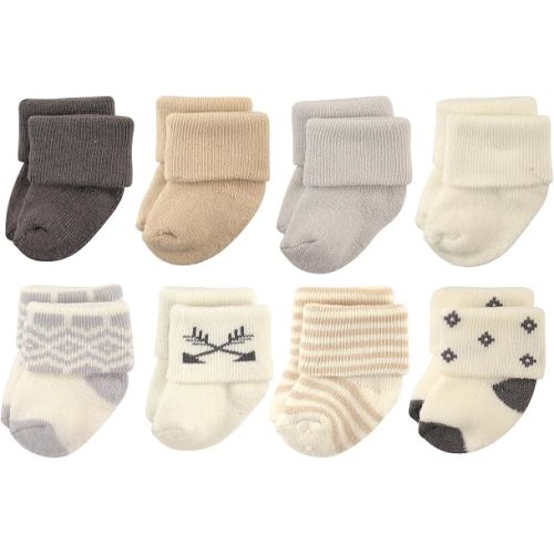 Hudson Baby Baby 8-pack Cotton Rich Newborn and Terry Socks