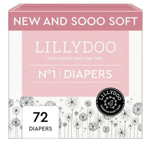 Baby Diapers - Size 1 (4-11 lbs), Half-Monthly Supply (72 Count), Leak Protection, Skin-Friendly, Ultrasoft, Perfume- & Chlorine-Free, Hypoallergenic, Dermatologist Tested, Oeko-TEX®